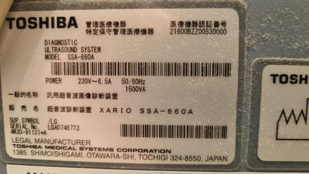 Használt Toshiba Xario SSA-660A kardiológiai ultrahang készülék